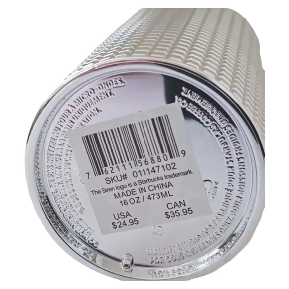 STARBUCKS 2023 SILVER JEWELED 16 OZ TUMBLER COLD CUP - Picture 4 of 5